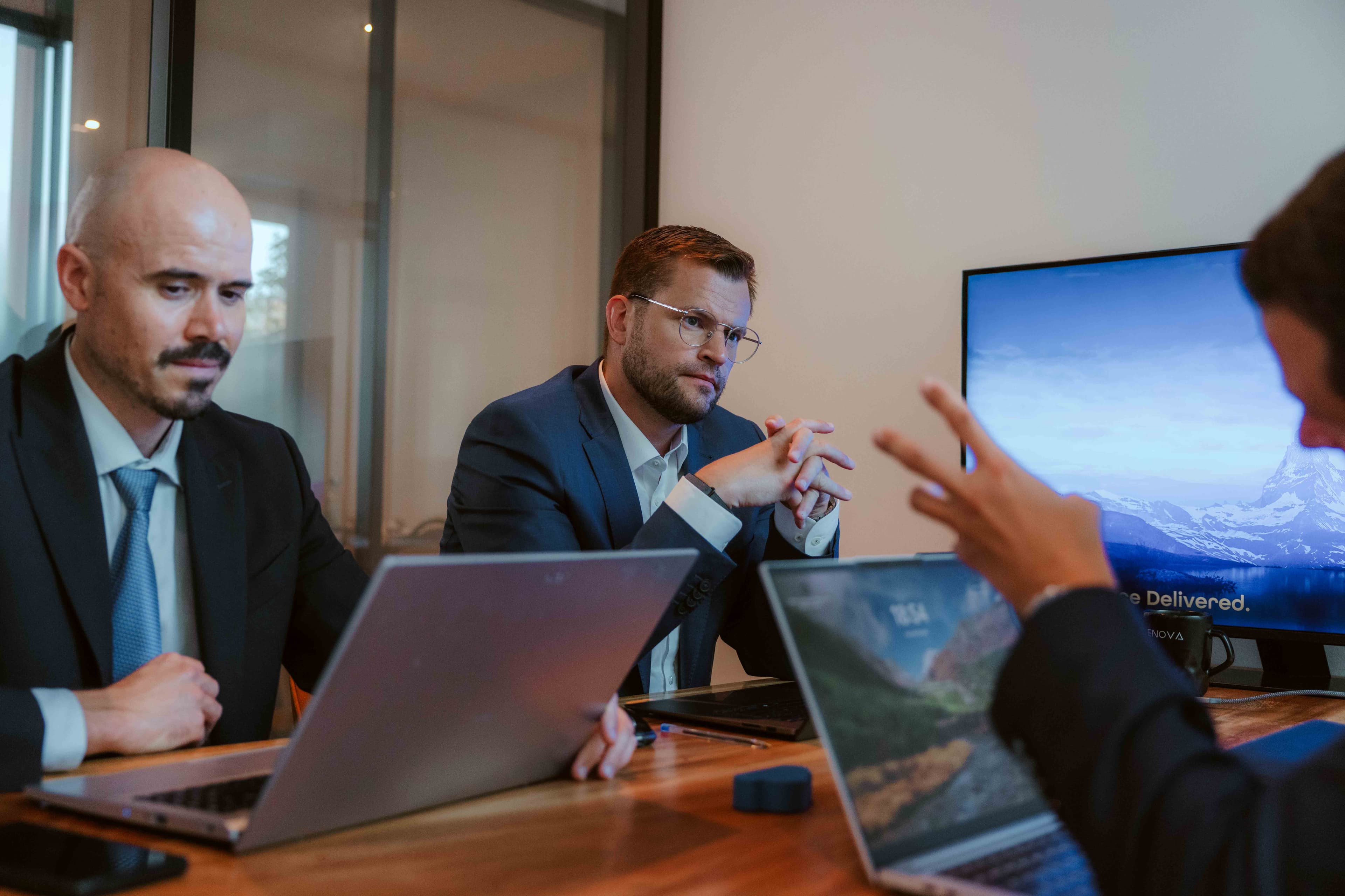 Business team working on strategy in a meeting room